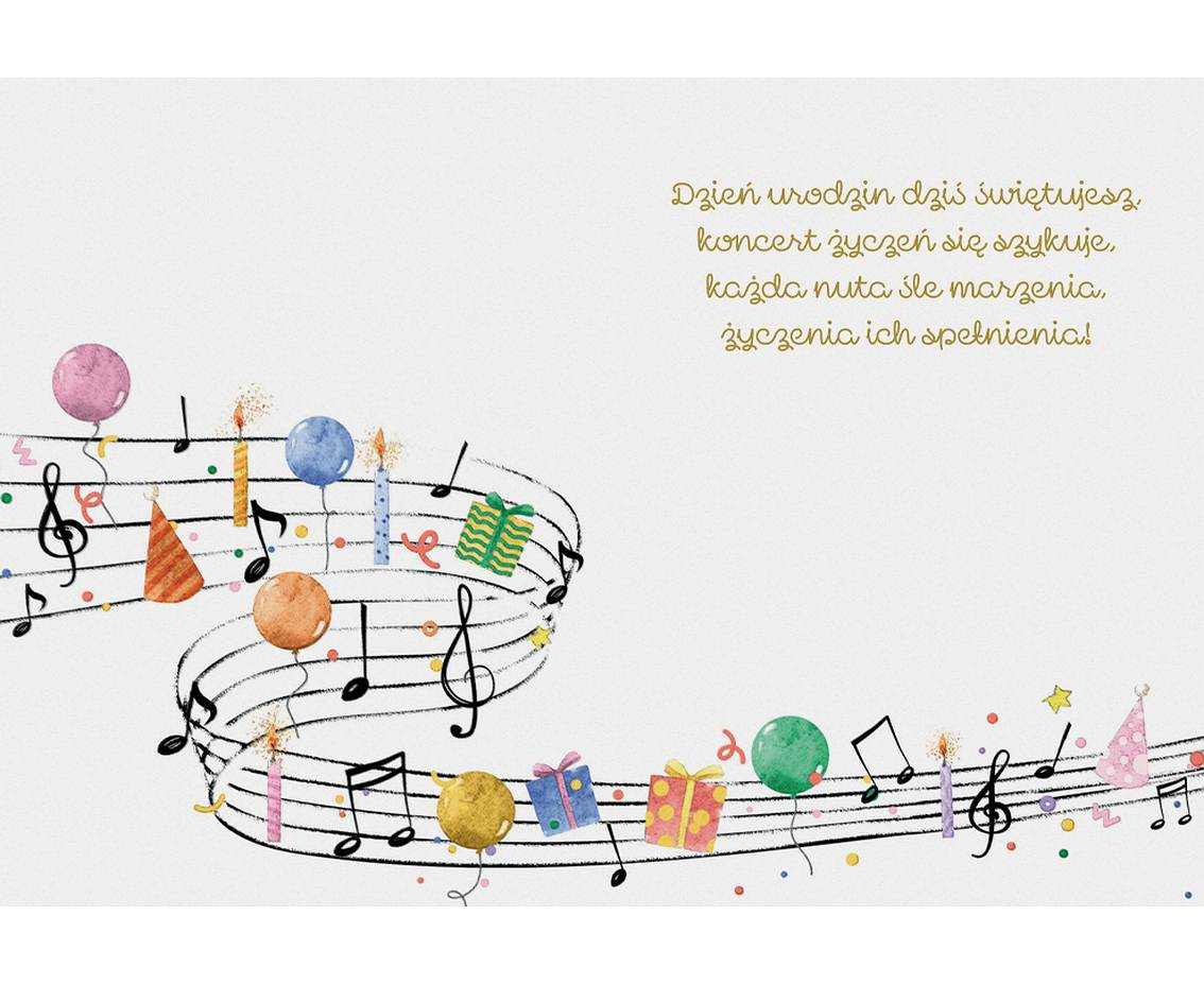 Greeting paper card B6 Music, 1 pc